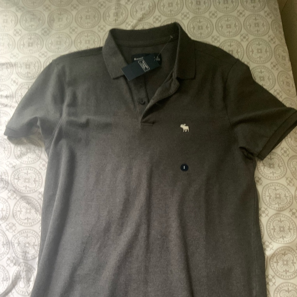 Grey Abercrombie & Fitch Mens Polo